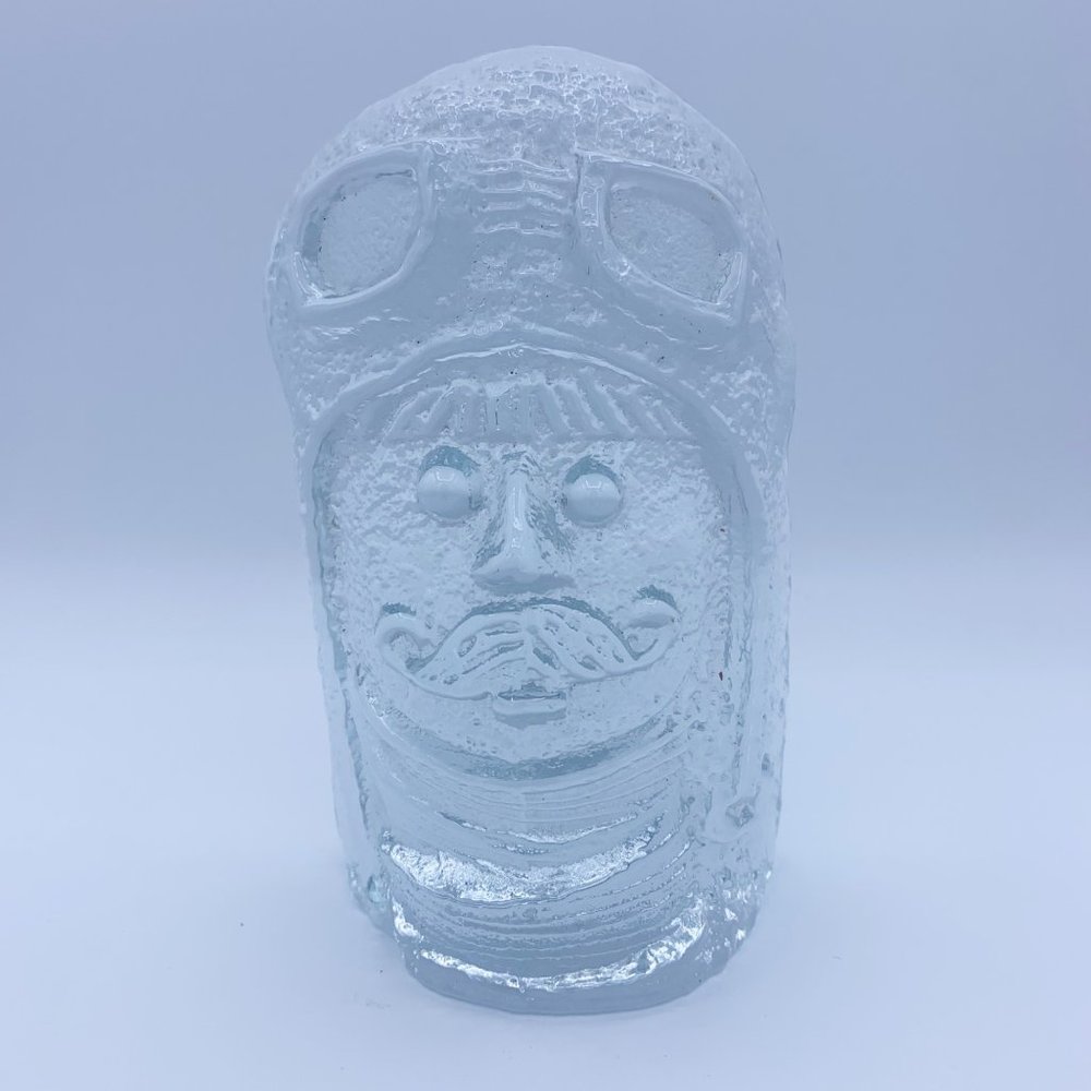 Blenko Pilot Aviator Single Book End Glass Sculpture Don Shepherd Mid Century